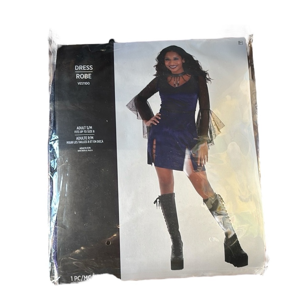 Bad Witch Dress for Adults-Purple and Black